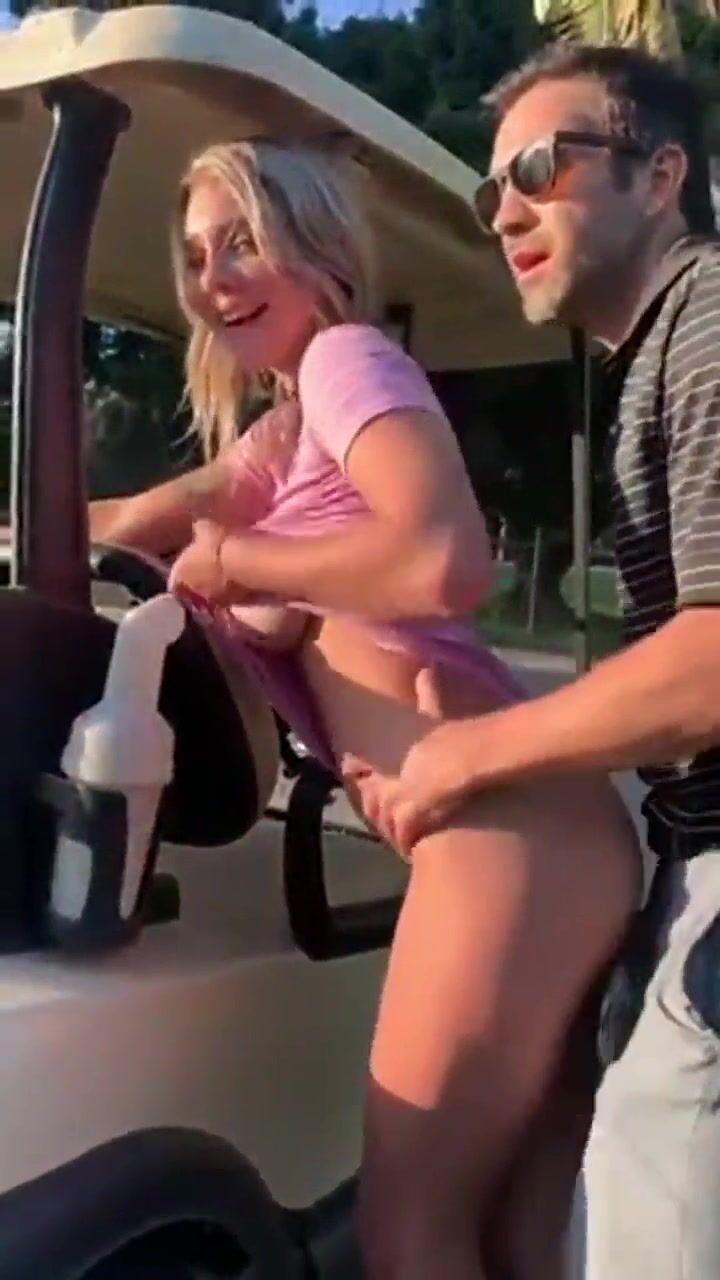 Quick risky sex at the golf course pic